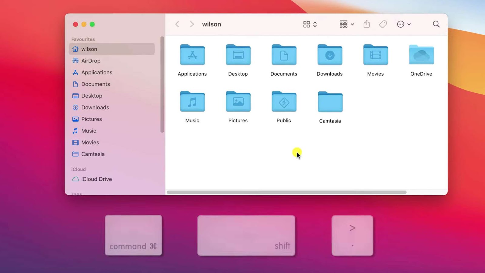Process of hiding app in Mac using folder