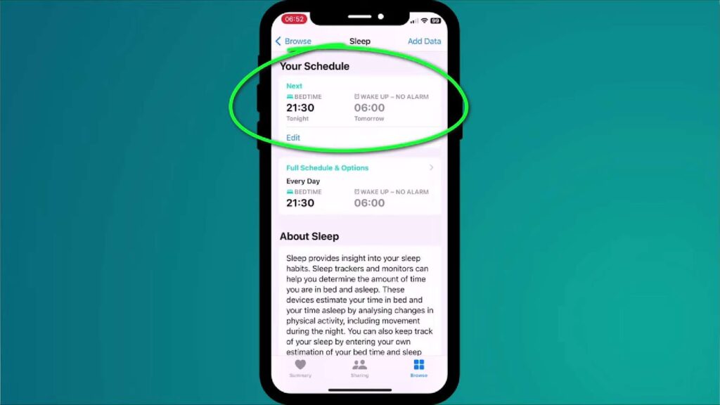 Process of set up sleep app for Apple Watch