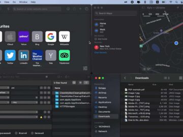 Example of split-screen application for Mac